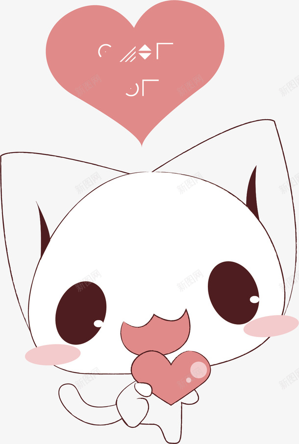 可爱卡通猫咪矢量图