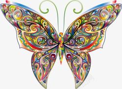 蝴蝶纹身手绘炫彩动物高清图片