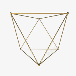 金色几何牌匾金属复杂的几何体形状高清图片