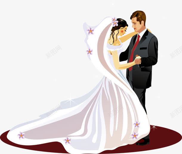 舞蹈的新郎新娘png免抠素材_新图网 https://ixintu.com 卡通 婚礼 新娘 新郎 结婚