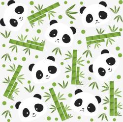 无缝重复绿色竹子与熊猫图标高清图片