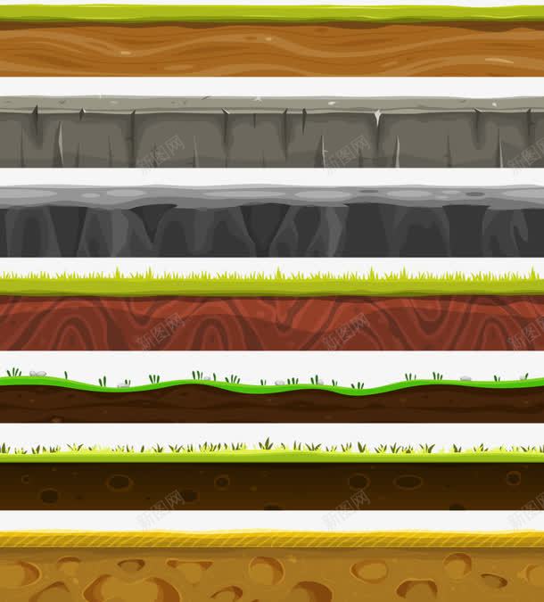 不同岩层png免抠素材_新图网 https://ixintu.com 各类岩土 土壤 岩层 泥土