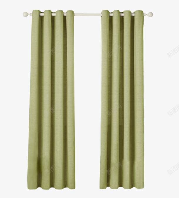 绿色棉麻的窗帘实物png免抠素材_新图网 https://ixintu.com 个性 产品实物 创意 北欧 布料 棉麻 现代 窗帘