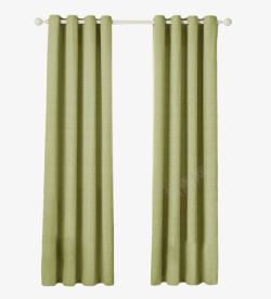 绿色棉麻的窗帘实物素材