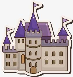 唯美旗子卡通城堡建筑房屋高清图片
