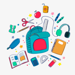 计算器装饰学习用品矢量图高清图片