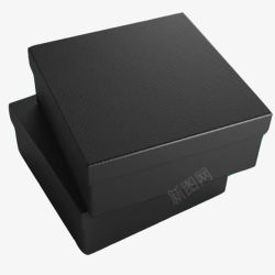 盒子模型黑色首饰盒盒型高清图片
