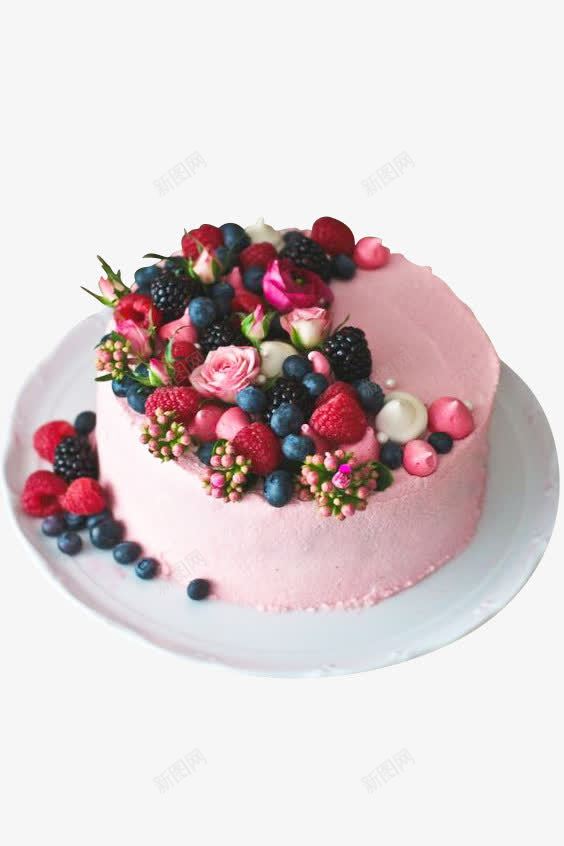 草莓水果蛋糕png免抠素材_新图网 https://ixintu.com 婚庆 婚礼 桑椹 玫瑰花 甜品 粉色 美食 草莓 蓝莓 蛋糕