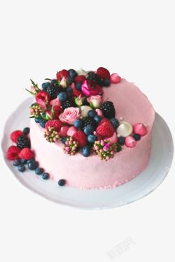 桑椹草莓水果蛋糕高清图片
