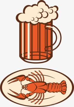 海鲜啤酒啤酒海鲜矢量图高清图片