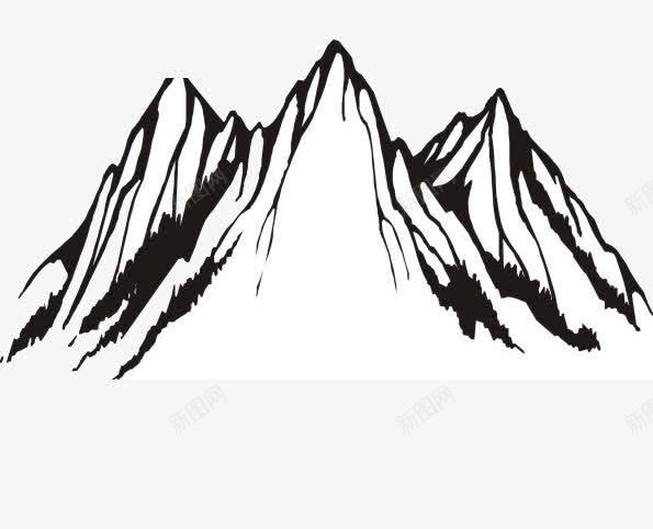 线条的艺术png免抠素材_新图网 https://ixintu.com 创意 山地 山画 绘画 高山云海