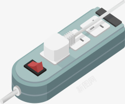 卡通家用电器插排矢量图素材