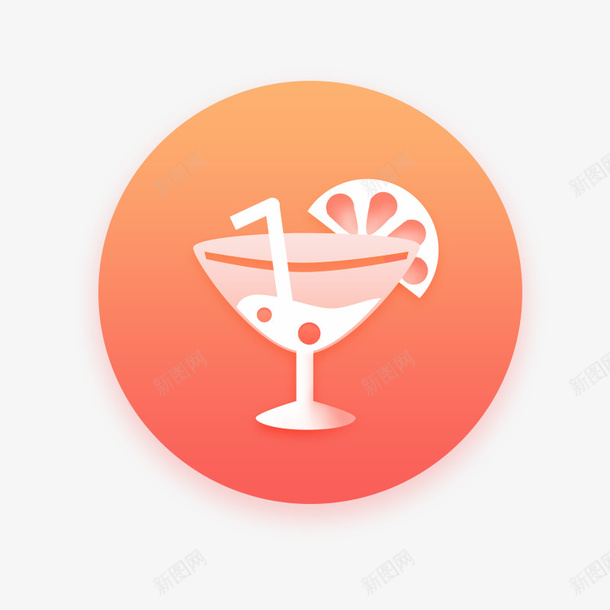 渐变餐饮图标psd_新图网 https://ixintu.com icon设计 暖色渐变 橙色icon 渐变 渐变icon 渐变图标 餐饮图标