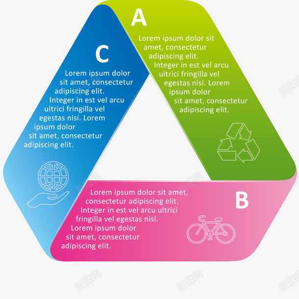 循环展示图形矢量图ai免抠素材_新图网 https://ixintu.com ppt演示图案 几何图形 文案字体 环保绿色说明 矢量图