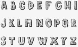 条纹立体创意斜纹字母高清图片