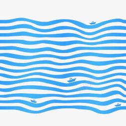 手绘蓝色水面波纹线条素材