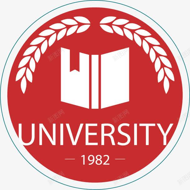 红色大学校徽png免抠素材_新图网 https://ixintu.com 创意 大学 实用 彩色的 手绘的 校徽 漫画 矢量的 红色