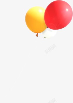 黄红色气球通信海报素材
