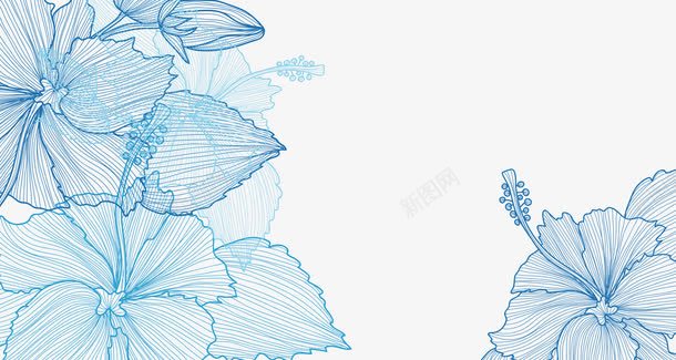 手绘蓝色花朵矢量图ai免抠素材_新图网 https://ixintu.com 名片设计装饰图案 婚庆素材 手绘花卉 矢量图