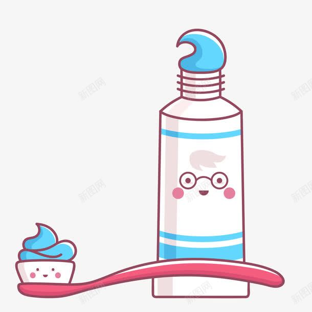 牙膏和牙刷png免抠素材_新图网 https://ixintu.com 健康 刷牙 卡通 手绘 护齿 牙刷 牙膏 牙膏图案 美容 表情