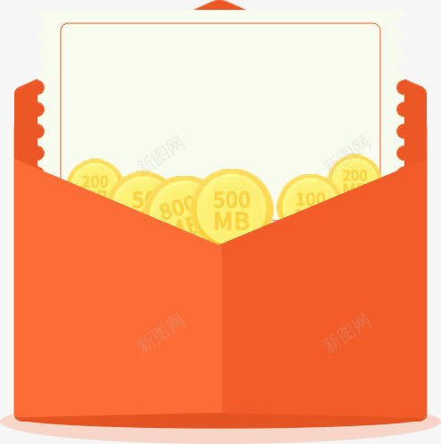 一个打开的红包信封png免抠素材_新图网 https://ixintu.com 信封 样机信封 红色 金币 金融