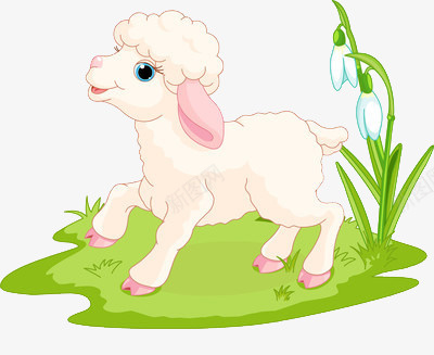 草地上的小羊羔png免抠素材_新图网 https://ixintu.com 动物 春天 羊羔 草地