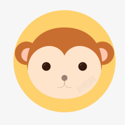 小猴卡通可爱的小猴子贴纸高清图片