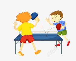 乒乓球运动会卡通手绘校园乒乓球运动会图标高清图片