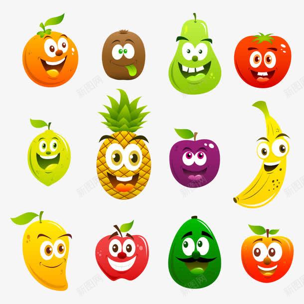 卡通水果创意png免抠素材_新图网 https://ixintu.com 梨子 水果创意 芒果 苹果 菠萝 香蕉