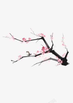 春天唯美粉色桃花装饰图案素材