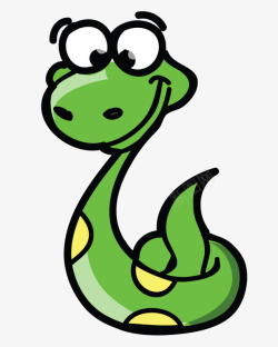 扁平高清绿色蛇超萌卡通手绘Q版动物高清图片