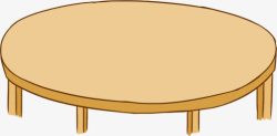 小圆桌卡通木桌素材