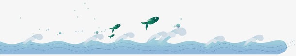 卡通鱼海浪png免抠素材_新图网 https://ixintu.com 卡通装饰 海浪 海鱼 装饰图案
