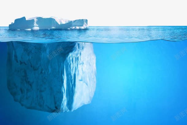 水下冰山png免抠素材_新图网 https://ixintu.com 冰山 冰山一角 大海 模型 水下冰山 浮冰 海面 自然景观 蓝色