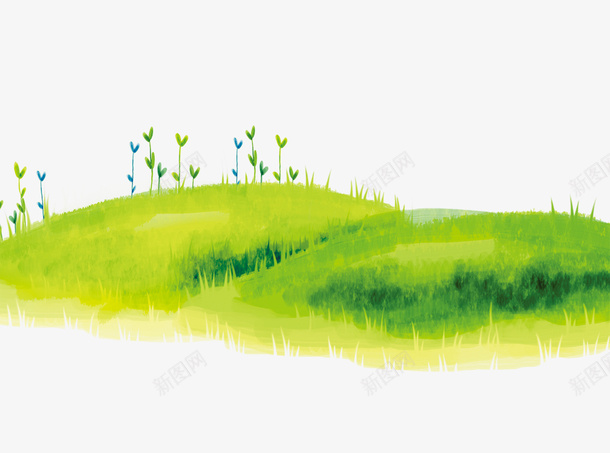 绿色的草坪png免抠素材_新图网 https://ixintu.com 土地 小花 小草 春天 植物 河边 绿色 草坪 野草 鲜嫩的小草