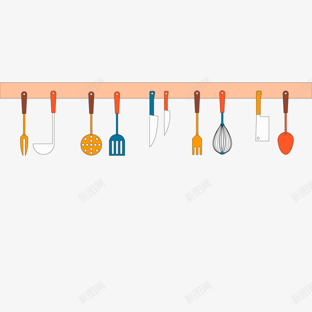卡通扁平化置物架上的厨具矢量图ai免抠素材_新图网 https://ixintu.com 厨具 厨房 家庭 工具 烹饪 置物架 矢量图