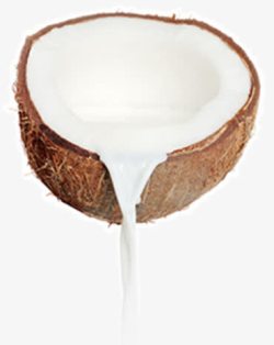 流出的椰子汁一半椰子汁高清图片
