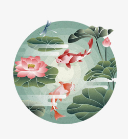 中国传统24节气小寒夏至海报装饰图案高清图片
