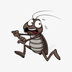 蟑螂图片卡通惊恐逃跑的蟑螂高清图片
