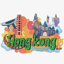 香港旅行香港旅行插画高清图片