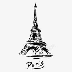 手绘巴黎铁塔手机壳艾菲尔铁塔复杂线条手绘高清图片