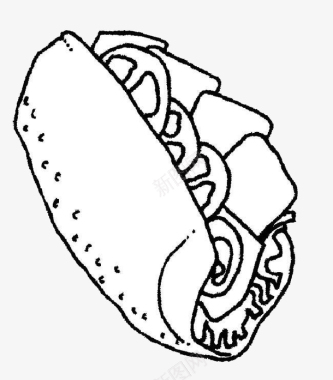 热狗简笔画食物图案图标图标