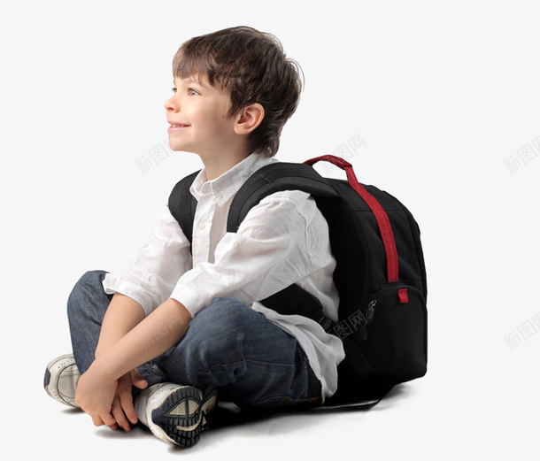 儿童坐姿书包png免抠素材_新图网 https://ixintu.com 儿童坐姿 可爱 坐在地上 小朋友 彩图 真实 背书包