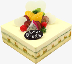 水果夹心香蕉片甘露恋曲慕斯蛋糕高清图片