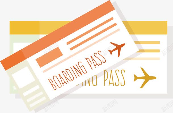两张飞机票png免抠素材_新图网 https://ixintu.com 两张机票 出国旅游 旅行机票 矢量素材 飞机票