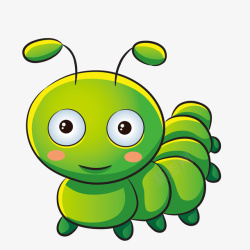 装饰虫子卡通版绿色的小虫子高清图片