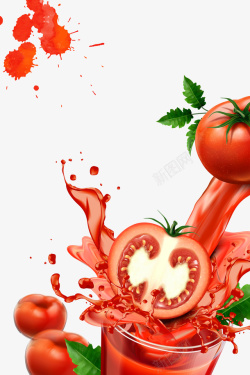 西红柿蔬菜汁季番茄饮料夏日特饮高清图片