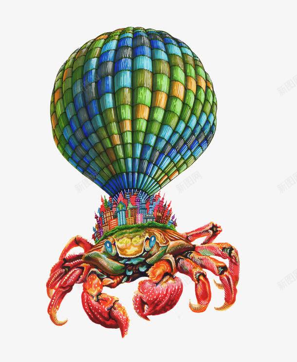 手绘螃蟹片png免抠素材_新图网 https://ixintu.com 大螃蟹 怪物 热气球 爬行 装饰图案 设计