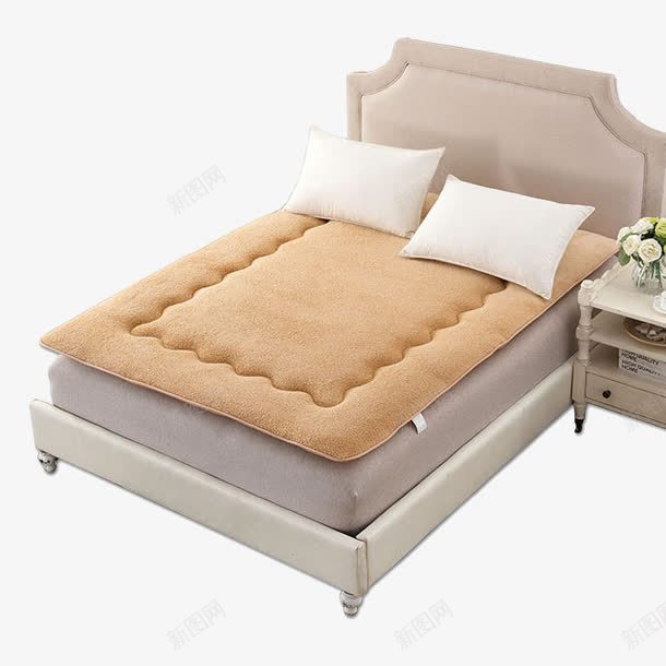 家居卧室大床png免抠素材_新图网 https://ixintu.com 产品实物图 大床 床垫 床头柜 枕头