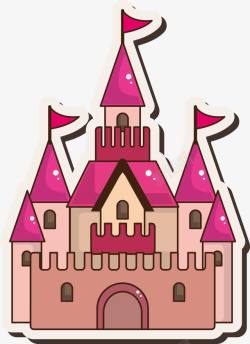 矢量游戏旗子粉色城堡建筑高清图片